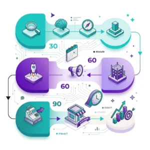 90-day action plan service for new businesses — structured three-phase launch roadmap covering operations