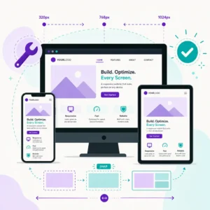 CSS and responsive fixes concept showing multiple screens