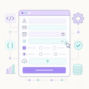 Custom web form development concept showing an electronic form