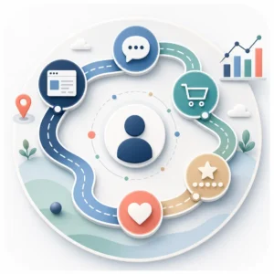 Customer journey map concept showing customer path