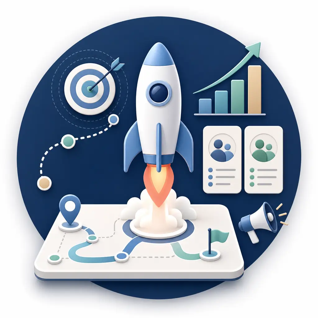 Go-To-Market Strategy 1 Go-To-Market Strategy Go-to-market strategy concept with launch rocket
