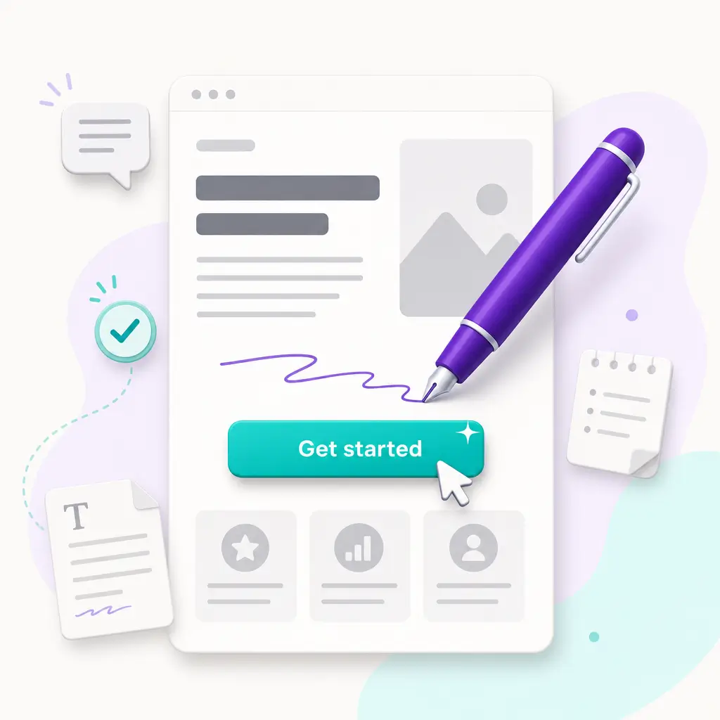 Landing Page Copywriting 1 Landing Page Copywriting Landing Page Copywriting concept showing a pen