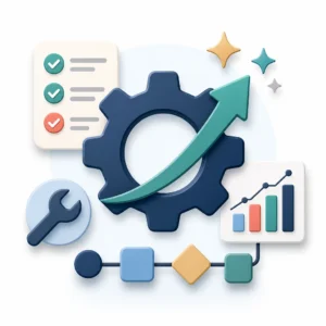 Service improvement plan concept with gear