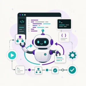 Simple automation script concept showing a small automation bot