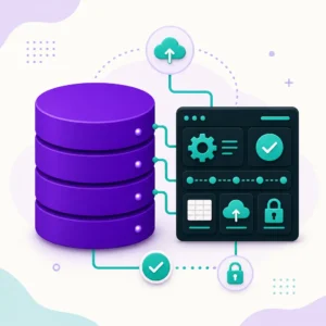 Simple database setup concept showing a database cylinder