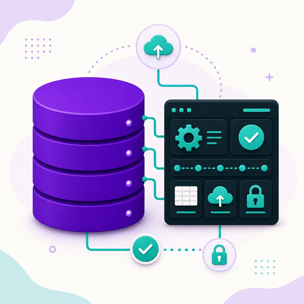 Simple Database Setup 1 Simple Database Setup Simple database setup concept showing a database cylinder