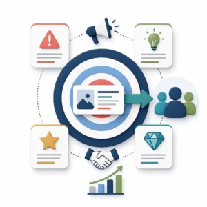 Value proposition development concept with target message