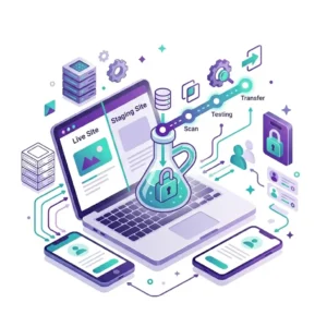 WordPress staging site setup service — full site clone with search engine blocking